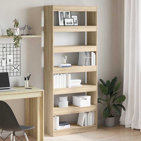 vidaXL Armadio per Libri Rovere Sonoma 80 x 30 x 198 cm