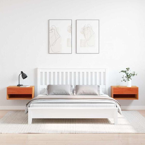 vidaXL Comodino con cassetto 2 pcs Marrone cerato 50 x 32,5 x 24 cm