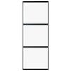 vidaXL Porta Scorrevole a 3 pannelli in Vetro ESG e Alluminio 76x205 cm Nera