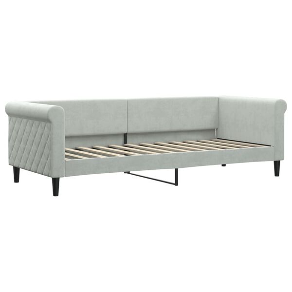 vidaXL Divano Letto Estraibile Materassi Grigio Chiaro 80x200 Velluto