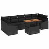 vidaXL Set Divano da Giardino 8 pz Nero