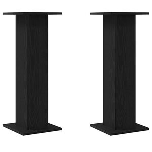 vidaXL Supporti per Altoparlanti 2 pcs Rovere Nero 30 x 30 x 80 cm