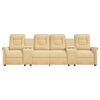 vidaXL Divano Massaggiante Reclinabile 4 Posti e Portabicchieri Crema