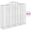 vidaXL Cesti Gabbioni ad Arco 13 pz 200x50x160/180 cm Ferro Zincato