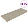 vidaXL Tappeti Autoadesivi Scale Aspetto Sisal 15 pz 65x21x4 cm Verde Chiaro