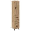 vidaXL Credenza Rovere artigianale 34,5 x 34 x 180 cm