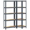 vidaXL Scaffali 5 Ripiani 2 pz Antracite Acciaio e Legno Multistrato
