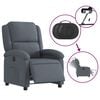 vidaXL Poltrona Elettrica Reclinabile Grigio Scuro in Vera Pelle