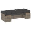 vidaXL Set Divani da Giardino 7 pz con Cuscini Grigio in Polyrattan