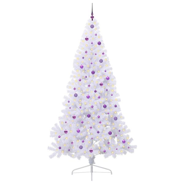 vidaXL Albero di Natale artificiale Bianco 240 cm PVC e Acciaio