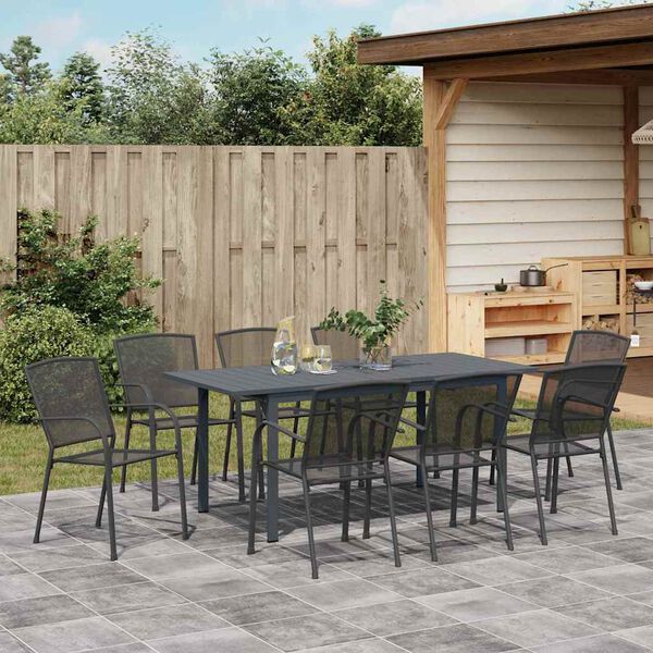 vidaXL Set da Pranzo per Giardino 9 pcs Antracite