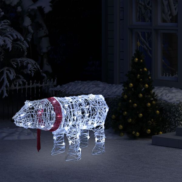 vidaXL Decorazione Luminosa di Natale Orso 45 LED 71x20x38cm Acrilico