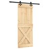 vidaXL Porta scorrevole Naturale e Nero 80 x 210 cm