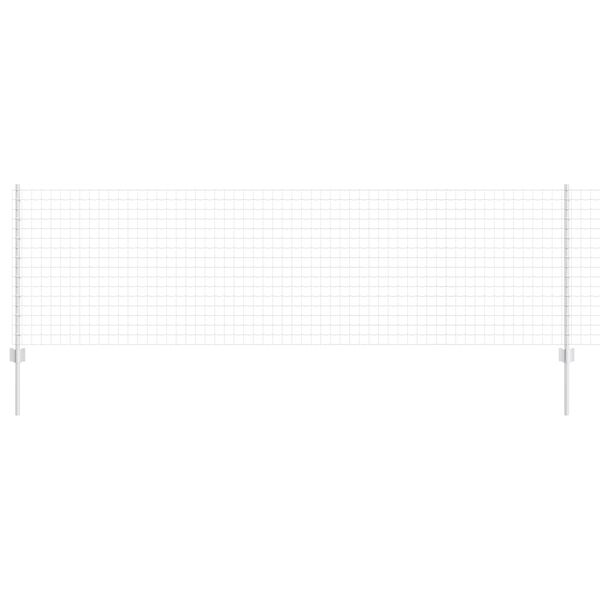 vidaXL Recinzione con Posto Argento 0,8 x 10 m Acciaio