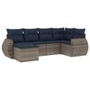vidaXL Set Divani da Giardino 6 pz con Cuscini Grigio in Polyrattan