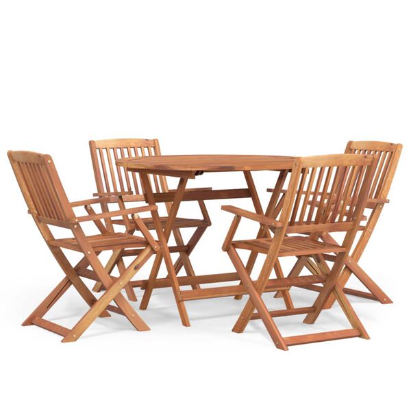 vidaXL Set da Pranzo per Giardino 5 pz in Legno Massello di Acacia