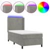 vidaXL Letto a Molle Materasso e LED Grigio Chiaro 80x200 cm Velluto