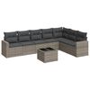 vidaXL Set Divano da Giardino 8 pz con Cuscini Grigio in Polyrattan