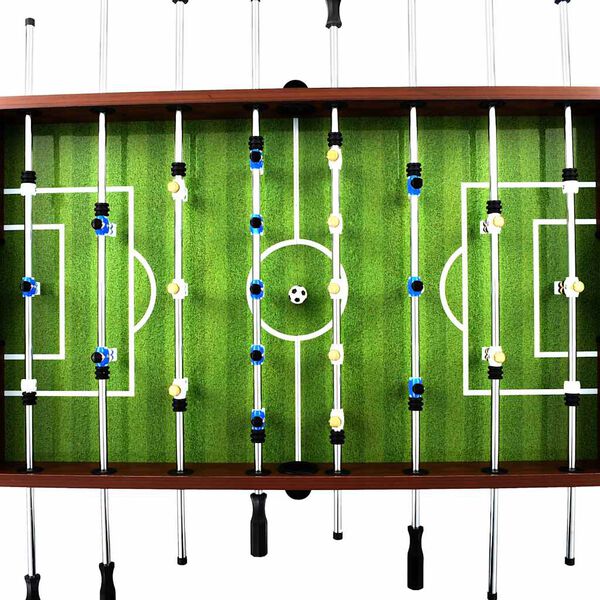 vidaXL Tavolo Calcio Balilla in Acciaio 140x74,5x87,5 cm Marrone