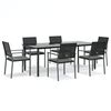 vidaXL Set Pranzo da Giardino 7 pz con Cuscini in Polyrattan e Acciaio