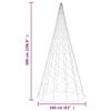 vidaXL Albero di Natale Pennone Bianco Caldo 1400 LED 500 cm