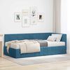 vidaXL Struttura Letto Angolare con Materasso 2 pcs Blu Velluto