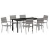 vidaXL Set da Pranzo per Giardino con cuscino 7 pcs Grigio polyrattan