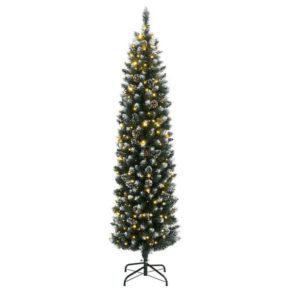 vidaXL Albero di Natale Artificiale Sottile con 300 LED 210 cm