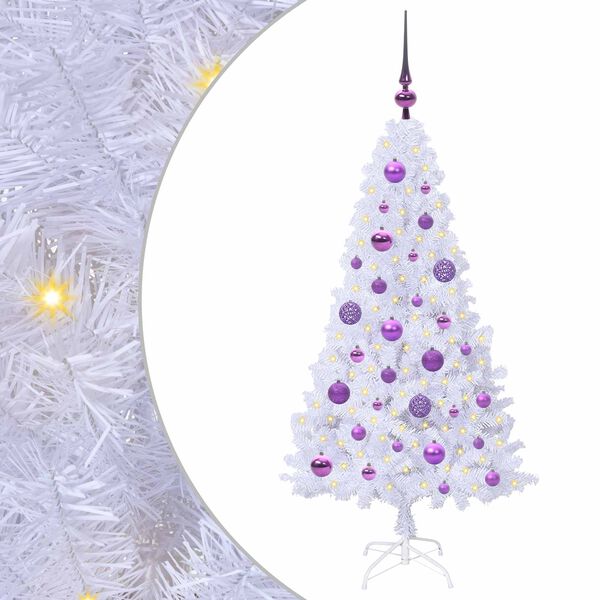 vidaXL Albero di Natale artificiale Bianco 120 cm PVC e Acciaio
