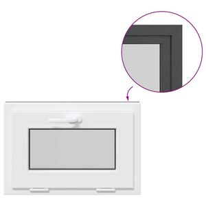 vidaXL Finestra Seminterrato RISOR 60x40 cm Tilt 3 Vetri Antracite