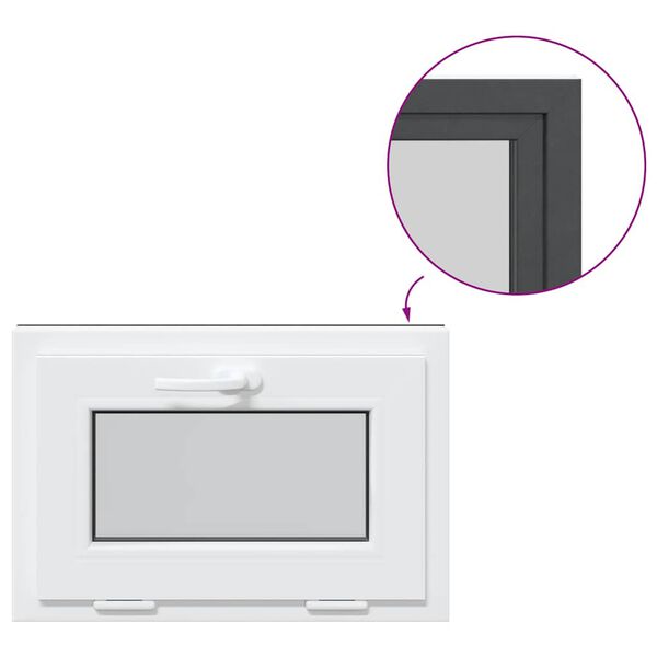 vidaXL Finestra Seminterrato RISOR 60x40 cm Tilt 3 Vetri Antracite