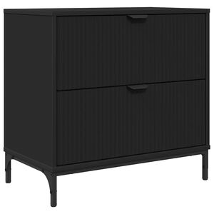 vidaXL Comodino con cassetto Nero 63.5 x 36 x 61 cm Legno multistrato