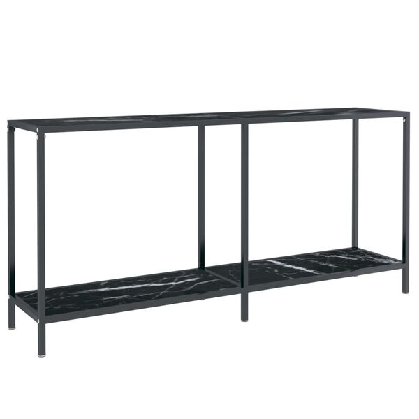 vidaXL Tavolo Consolle Nero 160x35x75,5 cm in Vetro Temperato