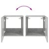 vidaXL Mobili TV a Parete con Luci LED 2pz Grigio Cemento 40,5x35x40cm