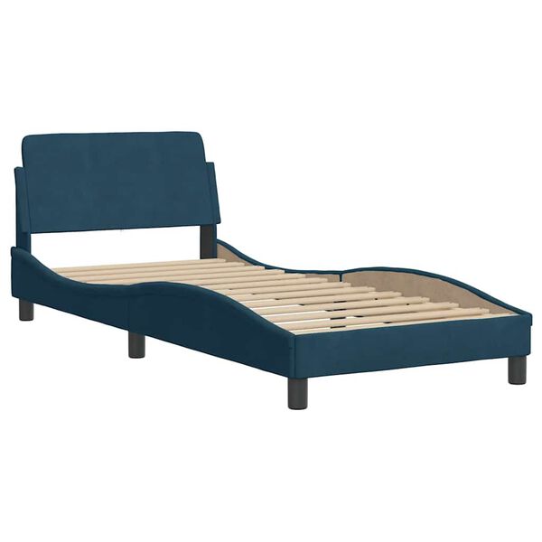 vidaXL Letto con Materasso Dover Blu 90x200 cm in Velluto