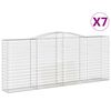 vidaXL Cesti Gabbioni ad Arco 7 pz 400x50x160/180 cm Ferro Zincato
