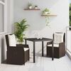 vidaXL Set da Pranzo per Giardino 3 pcs Marrone polyrattan