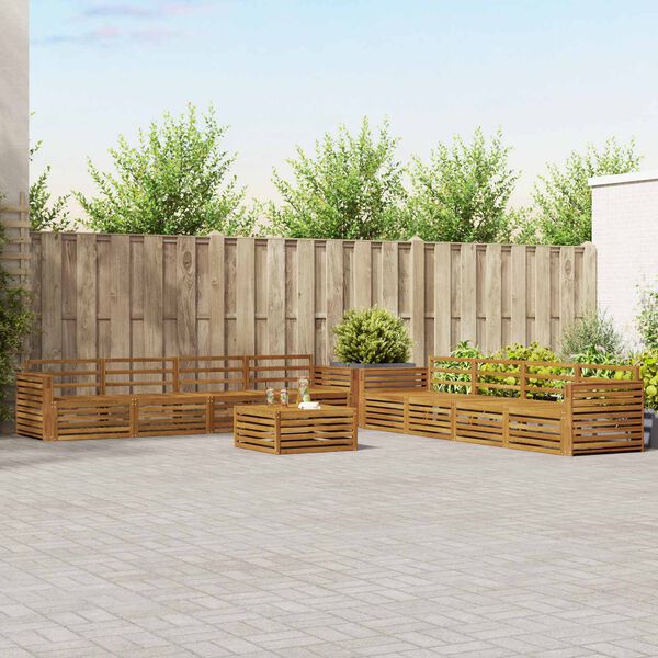 vidaXL Set di divani da esterno 9 pcs Naturale