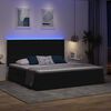 vidaXL Letto con contenitore e LED Nero 200 x 200 cm Poliestere
