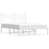 vidaXL Giroletto con Testiera Metallo Bianco 140x200 cm