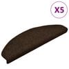 vidaXL Tappetini per scale autoadesivi 5 pz 65x21x4 cm marrone semicircolari grandi