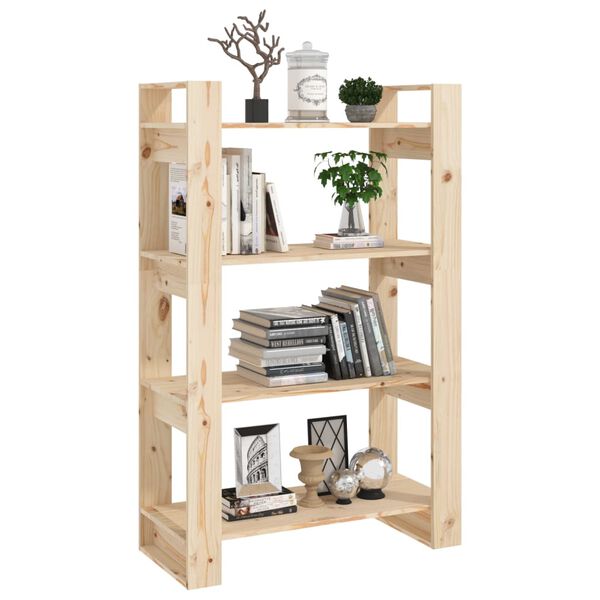 vidaXL Libreria/Divisorio 80x35x125 cm in Legno Massello di Pino