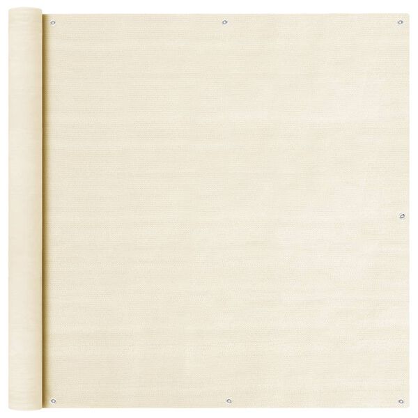 vidaXL Schermo Frangivista per Balcone Crema 120x400 cm in HDPE