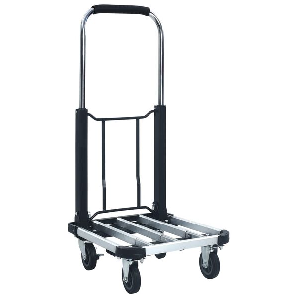 vidaXL Carrello per Trasporto Pieghevole 150 kg in Alluminio Argento