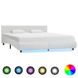 vidaXL Giroletto con LED senza Materasso Bianco 180x200 cm