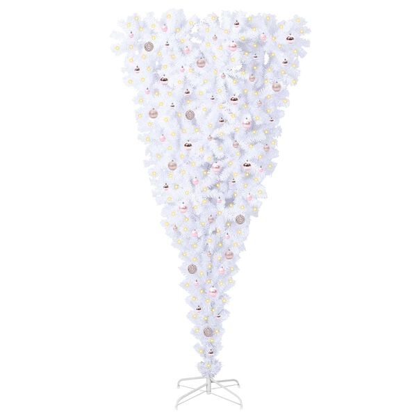 vidaXL Albero di Natale artificiale Bianco 240 cm PVC e Acciaio