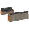vidaXL Set Divano da Giardino 8 pz con Cuscini Grigio in Polyrattan