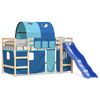 vidaXL Letto a Soppalco con Tunnel Bambini Blu 80x200cm Massello Pino