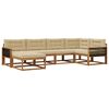 vidaXL Set di divani da esterno 6 pz Naturale e Beige