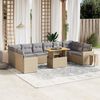 vidaXL Set Divani da Giardino 11 pz con Cuscini Beige in Polyrattan